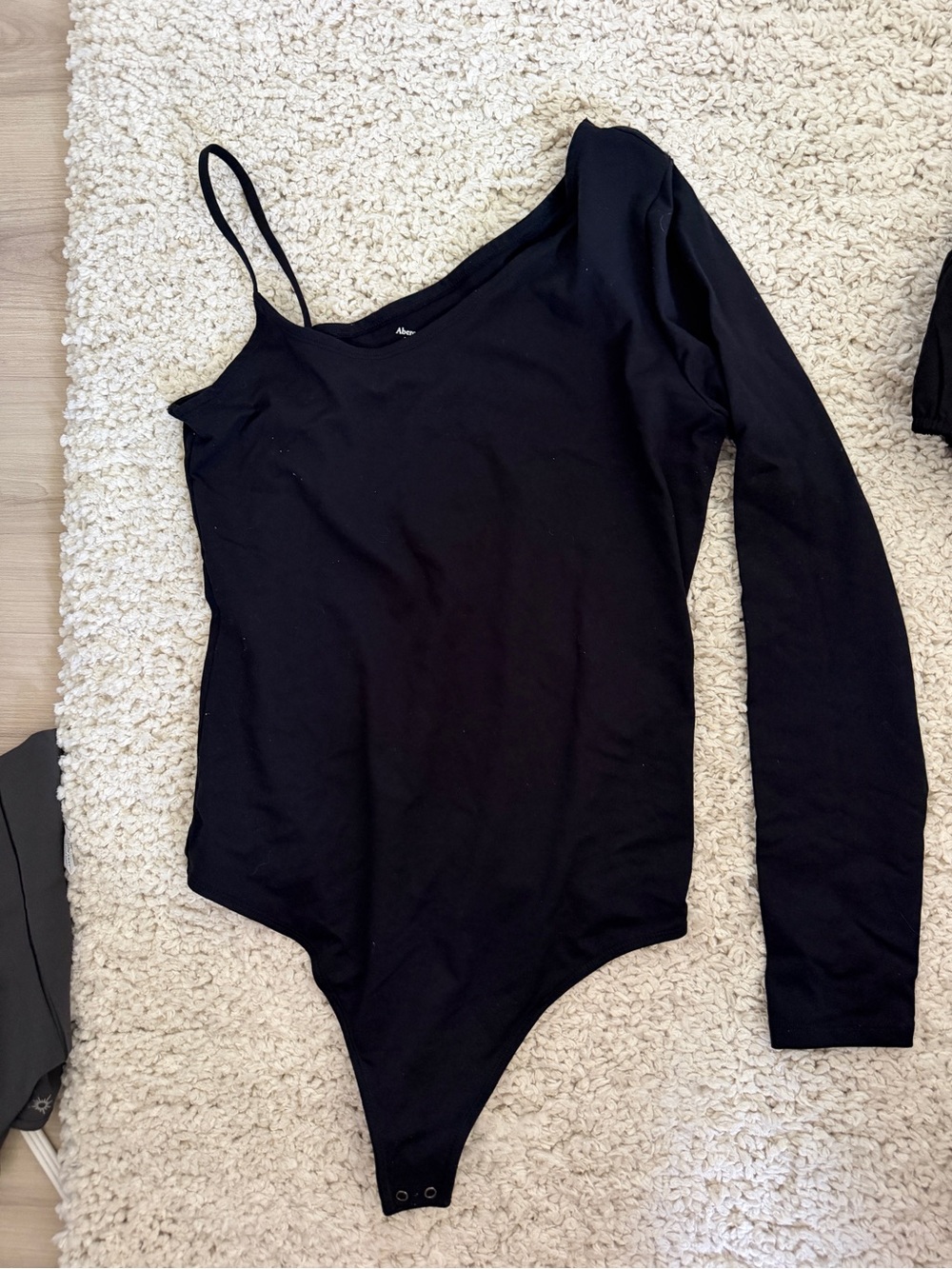 Abercrombie & Fitch Black One-Shoulder Bodysuit